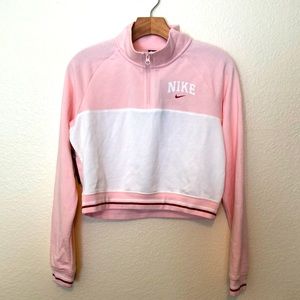 NWT Nike Varsity Sleeve Half-Zip Crop Pullover